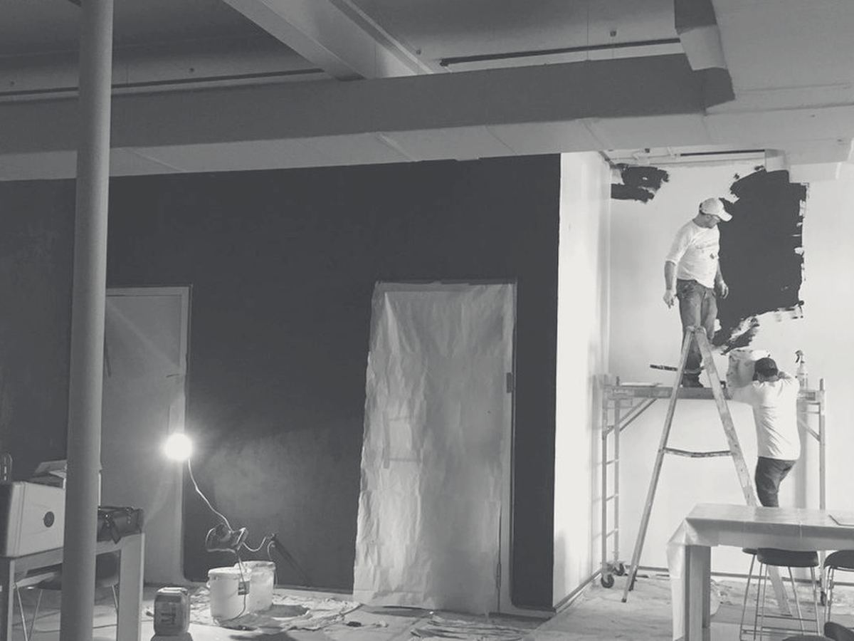 A restaurant mid build-out
